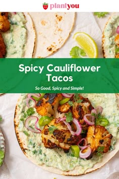 the cover of spicy cauliflower tacos