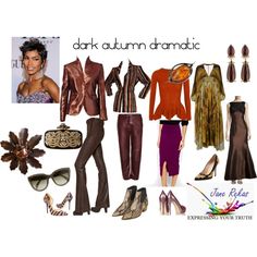 Winter Color Combinations, Autumn Palette, Capsule Wardrobe Outfits, Brown Dresses, Dramatic Style, Dark Autumn