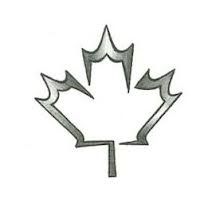 a drawing of a maple leaf with three arrows pointing up to the left and right