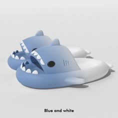 Color: Blue and white, Size: 36to37 Shark Things, Shark Slides, Shark Shoes, Shark Stuff, Shark Slippers, Sharks Funny, Dr Shoes, Rose Violette, Cute Slippers