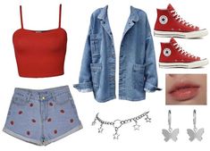 Cute 1980s Outfits, Stranger Things Outfit, Aesthetic Summer Outfits, Summer Outfits Ideas, 80s Outfit, Red Outfit, Aesthetic Summer, Really Cute Outfits