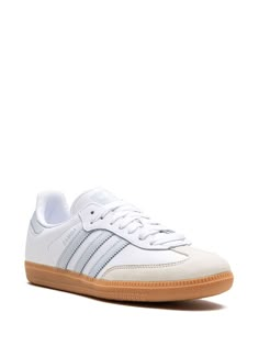 Find ADIDAS Samba Og Halo Blue Sneakers on Editorialist. white/light blue leather signature 3-Stripes logo round toe front lace-up fastening logo print to the side logo patch at the tongue contrasting heel counter gum-rubber sole These styles are supplied by a premium and authenticated sneaker marketplace. Stocking only the most sought-after footwear, they source and curate some of the most hard to find sneakers from around the world. Costal Granddaughter Shoes, Adidas Sambas Blue, Cool Girl Shoes, Light Blue Sambas, Whote Shoes, Cool White Shoes, Back To School Shoes 2024, Woman’s Shoes, Cute Sambas