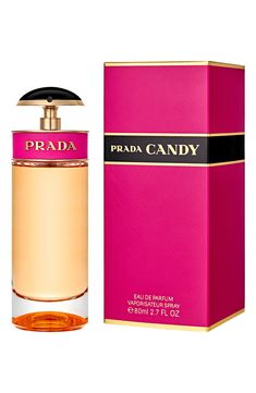 What it is: A sensual, sweet and warm gourmand perfume. Fragrance story: Rethink reality with Prada Candy Eau de Parfum, a joyful olfactory balance that combines caramel accord with warm benzoin resin wrapped in a cloud of white musk. A thrilling jolt to the system, Prada Candy is an exhilarating fragrance. Style: Gourmand.Notes:- Top: white musk.- Middle: benzoin resin.- Base: caramel accord. How to use: Fragrance is intensified by the warmth of your own body. Apply in the creases of your knees Prada Candy Perfume, Gourmand Perfume, Benzoin Resin, Candy Perfume, Prada Candy, Feminine Fragrance, Fragrance Spray, Womens Fragrances, Perfume Collection