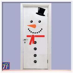 a door with a snowman painted on it