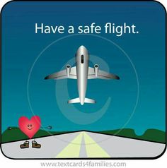 an airplane flying over a road with a heart in the foreground and text have a safe flight