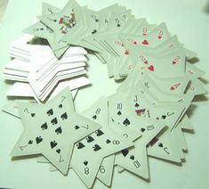 playing cards laid out on top of each other