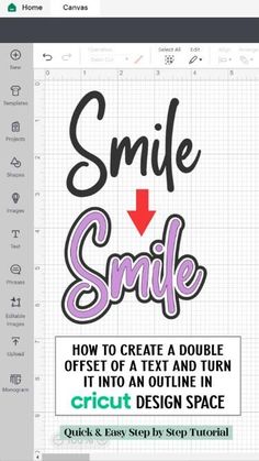 an image of a computer screen with the text smile and how to create a double offseter