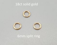 PLEASE READ THE DESCRIPTION below for full details of the item  Most photos are taken close up and enlarged to show details. Photos on a ruler and hand are also provided. Please take the time to estimate dimensions of the item before placing your order. 18ct 18k 750 solid yellow gold strong split ring 6mm in diameter, 0.7mm wire. With split ring you can easily and safely attach a charm, stone or clasp  to the bracelet/ anklet/ chain / necklace without soldering. Price per piece Anklet Chain, Solid Gold Jewelry, Split Ring, Solid Yellow, Gold Jewellery, Jewelry Care, Anklets, Solid Gold, Gold Jewelry