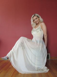 The most gorgeous slip dress ever... details coming soon... message me if you just can't wait... Pastel Maxi Dresses, Wedding Nightgown, Beautiful Nightgown, Long Slip Dress, Long Slip, Beaded Chiffon, Silk Lingerie, Silk Slip Dress, Silk Slip