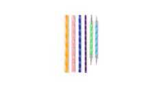 Find the Mandala Dotting Tools with Colorful Handles by Craft Smart, 6ct. at Michaels. Create beautiful dotted designs with these mandala dotting tools. 6 pieces. Steel, acrylic, and PVC. 0.04" and 0.06" (1mm and 1.5mm) dual ended stylus0.1" and 0.12" (2.5mm and 3mm) dual ended stylus. 0.1" and 0.12" (2.5mm and 3mm) dual ended stylus0.24" (6 mm) dotting dowel. 0.24" (6 mm) dotting dowel0.31" (8 mm) dotting dowel. 0.31" (8 mm) dotting dowel0.39" (10 mm) dotting dowel. Mandala Dotting Tools with Colorful Handles by Craft Smart, 6ct. | Craft Smart Dotting Tools with Colorful Handles Mandala (6 ct) | Michaels Mandala Dotting Tools, Mandala Dotting, Dotting Tool, Stylus, Paint Brushes, Handles, Dots, Tools, 10 Things