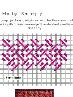 an image of a weaving pattern with the words, in monday - serendipity