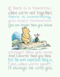 winnie the pooh and piglet quote with an image of a turtle sitting on a log