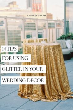 If you are looking at using glitter in your wedding decor for a glitz and glam wedding design, less is usually more. The Chancey Charm Wedding Planning team is here with tips on how to use glitter in a small way to achieve that big wow factor for your wedding. Plus snag the FREE wedding planning checklist to get a head start on your wedding planning! Glam Reception Wedding Ideas, Glitz And Glam Party Decorations, Glitz And Glam Wedding, Sparkly Wedding Decor, Glitter Wedding Decor, Glitter Wedding Theme, Sequin Wedding Table, Glam Wedding Ideas, Bold Wedding Colors