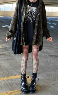 Grunge Fits, Look Grunge, Alt Outfits, Cooler Look, Alt Fashion