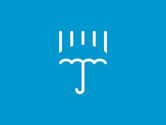 an umbrella icon on a blue background with the words, `'it is raining