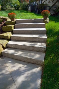 stone steps leading up to a house