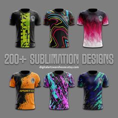 Introducing our wide varieties of 200+ Premium Sublimation Designs, especially for team jerseys, everyday shirts, and t-shirts. Tailored for Adobe Illustrator & Adobe Photoshop, each design in this bundle promises precision, creativity, and a professional finish. Key Features: ✅ Over 200+ modern designs. ✅ Best edited in Adobe Illustrator. ✅ Scalable high-quality vector graphics. ✅ Range from athletic to fashionable motifs. ✅ AI and EPS file formats for easy customization. Free Jersey mockup inc Cheap Sports T-shirt With Sublimation Print, Cheap Graphic Tee With Sublimation Team Design, Jersey Sublimation Design For Sports Events, Full Sublimation Shirt Design, Sports Season Sublimation Design With Graphic Print, Custom Print Sublimation Sports Tops With Short Sleeves, Custom Print Multicolor T-shirt For Customization, All Over Print Crew Neck For Sports Season, Multicolor Custom Print T-shirt For Customization