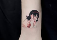 Perfectblue Anime, Perfect Blue Tattoo, Tattoos Aesthetic, Korean Tattoos, Drawing Vintage, Famous Tattoos, Daily Sketch, Blue Tattoo, Aesthetic 90s