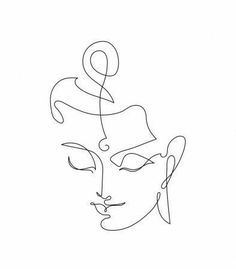 a line drawing of a woman's face