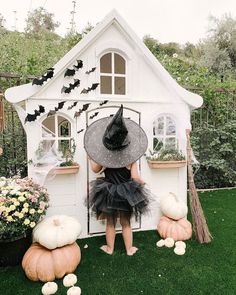 Shop iloveplum tutu dresses and accessories for little girls! Halloween Playroom, Halloween Playhouse, Outdoor Kids Playhouse, Halloween Decor Outdoor, Playhouse Decor, Diy Playhouse, Wendy House, Playhouse Outdoor, Witch Halloween Costume