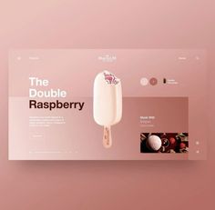 the double raspberry popsicle is displayed on a pink background with an advertise