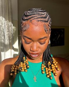 Cornrows With Beads For Women, Hair Braid Designs, Quick Natural Hair Styles