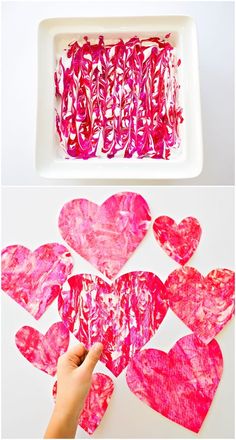 valentine's day crafts for kids to make with paper plates and streamers that look like hearts