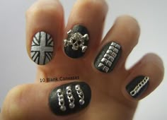 Piercing Nails, Nail Decals Diy, City Nails, Nail Art Images, London Nails, Nail Ring, Nails Inc, Skull And Crossbones