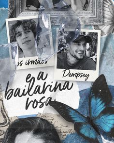 a collage of photos and butterflies with the caption's name in spanish