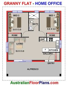 the floor plan for a two bedroom apartment with an attached kitchen and living room area