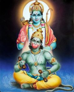 an image of the god and his son sitting in front of a full moon background