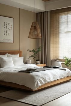 Japandi Bedroom Design, Japandi Bedroom, Bamboo Room Divider, Japandi Decor, Japandi Design, Japanese Minimalism, Japanese Zen