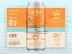 a can of lanka brewing moku imperial paa on a blue and orange background