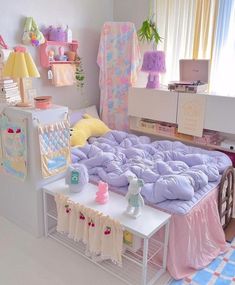 a child's bedroom with toys and decor