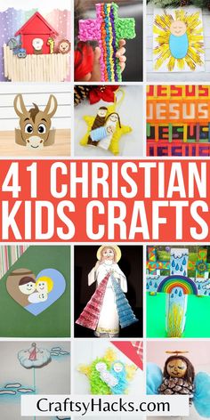 the collage of different crafts for children to make