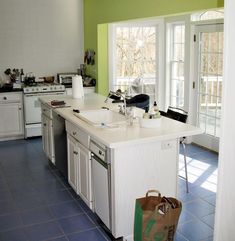 the kitchen is clean and ready for us to use in its new owner's home