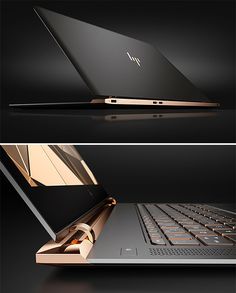 the hp spectre laptop is open and closed