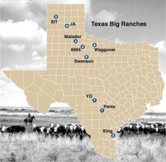 the texas big ranches are located on this map