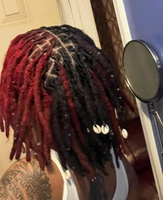 Locs Different Colors, Loc Inspo Black Women Color, Reddish Brown Locs Black Women, Fall Dreadlock Colors Black Women, Red And Orange Locs Black Women, Loc Dye Ideas, Dyed Dreads, Cute Dreads, Dreadlock Style