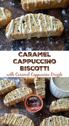 caramel cappuccino biscotti with caramel cappuccino drizzle