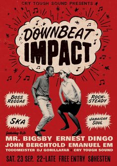 the poster for downbeat impact shows two men dancing