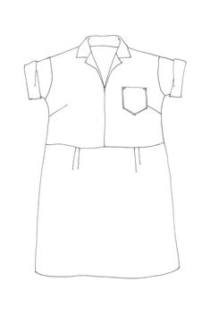 a drawing of a dress with pockets