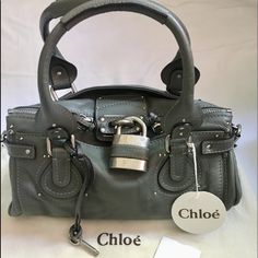 Never Used, Brand New Questions? Leave A Comment Below! Chloe Paddington Bag, Thrifted Bags, Paddington Bag, Bag Closet, Inside My Bag, My Style Bags, Grey Bag, What In My Bag