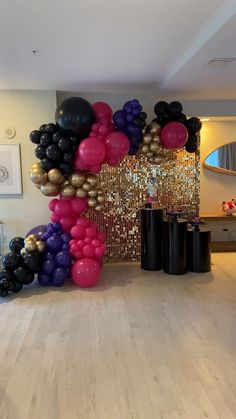 balloons and streamers are on display in the lobby