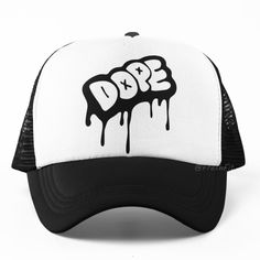 New! Dope Drip Graffiti Hat Lightweight And Comfortable Poly-Foam Trucker Cap With Mesh Back Curved Bill Visor For Optimal Shading Adjustable Snapback Closure Adult Unisex One Size Fits Head Circumferences Ranged About 51-60cm Color: Black And White With Black Design Tags # Spring Summer Fall Baseball Hat Cap Pop Culture Cool Surf Skate Streetwear Hot Weather Mens Womens Urban Outfit Casual Graphic Outdoors Rope Punk Rock Popular Paint Custom Statement White Adjustable Dad Hat For Streetwear, Black Snapback Hat With Graphic Print, Black Hip Hop Dad Hat With Letter Print, Black Graphic Print Snapback Hat, Black Hip Hop Trucker Hat For Streetwear, Black Letter Print Hip Hop Dad Hat, White Letter Print Trucker Hat For Streetwear, Black Trucker Hat For Streetwear Hip Hop, White Trucker Hat With Letter Print For Streetwear