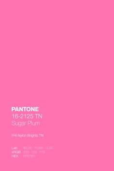 a pink poster with the words pantonee and sugar plum in white on it