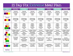 the 21 day fix extreme meal plan