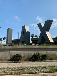 the large letters are made out of concrete