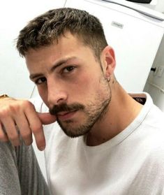 Haircut For Men With Big Nose, Hairstyles For Men With Big Noses, Buzzcut Mustache, Medium Mens Haircut Straight, Short Choppy Haircuts Men, Short Scruffy Hair Men, Very Short Hair Men, Crew Cut Haircut, Blonde Man