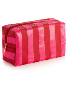 Carry all your odds and ends in style with Shiraleah's Cara Stripe Zip Pouch! This compact cosmetic case is the perfect size to store makeup, jewelry, and anything else you might need easy access to within a stylish toiletry bag. With a vibrant and festive red and pink striped pattern, this adorable zip pouch is the perfect accessory for any season, but especially the holidays. Pair with other items from Shiraleah's Merry Everything Collection to complete your look! Shiraleah is a trend-driven l Spa Wraps, Accessories Display, Odds And Ends, Framed Gifts, Zip Pouch, Cosmetic Case, Pouch Bag, Scarf Hairstyles, Clothing Company